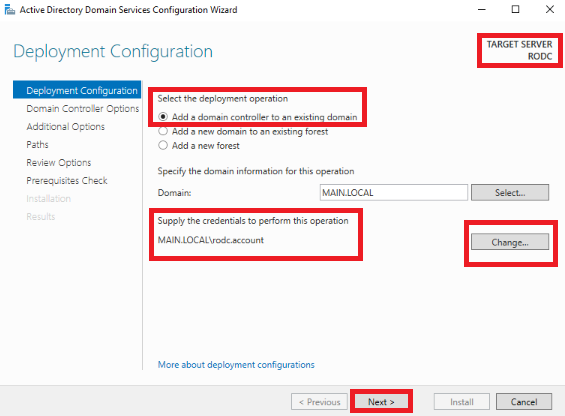 Deployment configuration